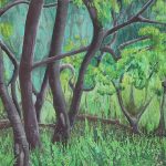 Darkness setting in, Wheeny Creek at Dusk - Watercolour & Gouache